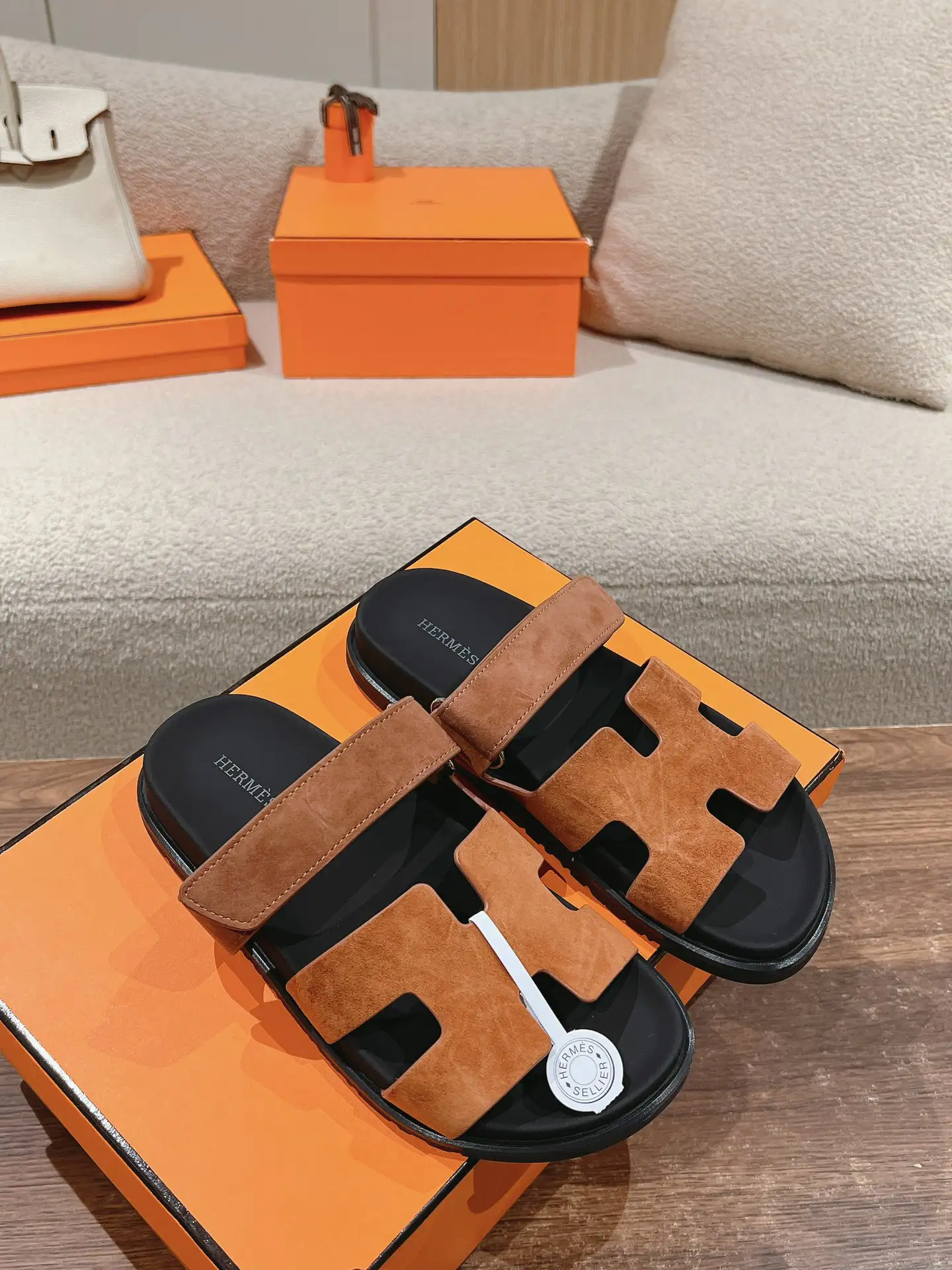 Hermes Calfskin Functional Slide Sandals image 1