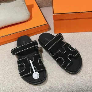 Hermes Calf Leather Techwear Slide Sandals image 1