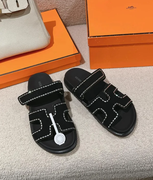 Hermes Calf Leather Techwear Slide Sandals image 1