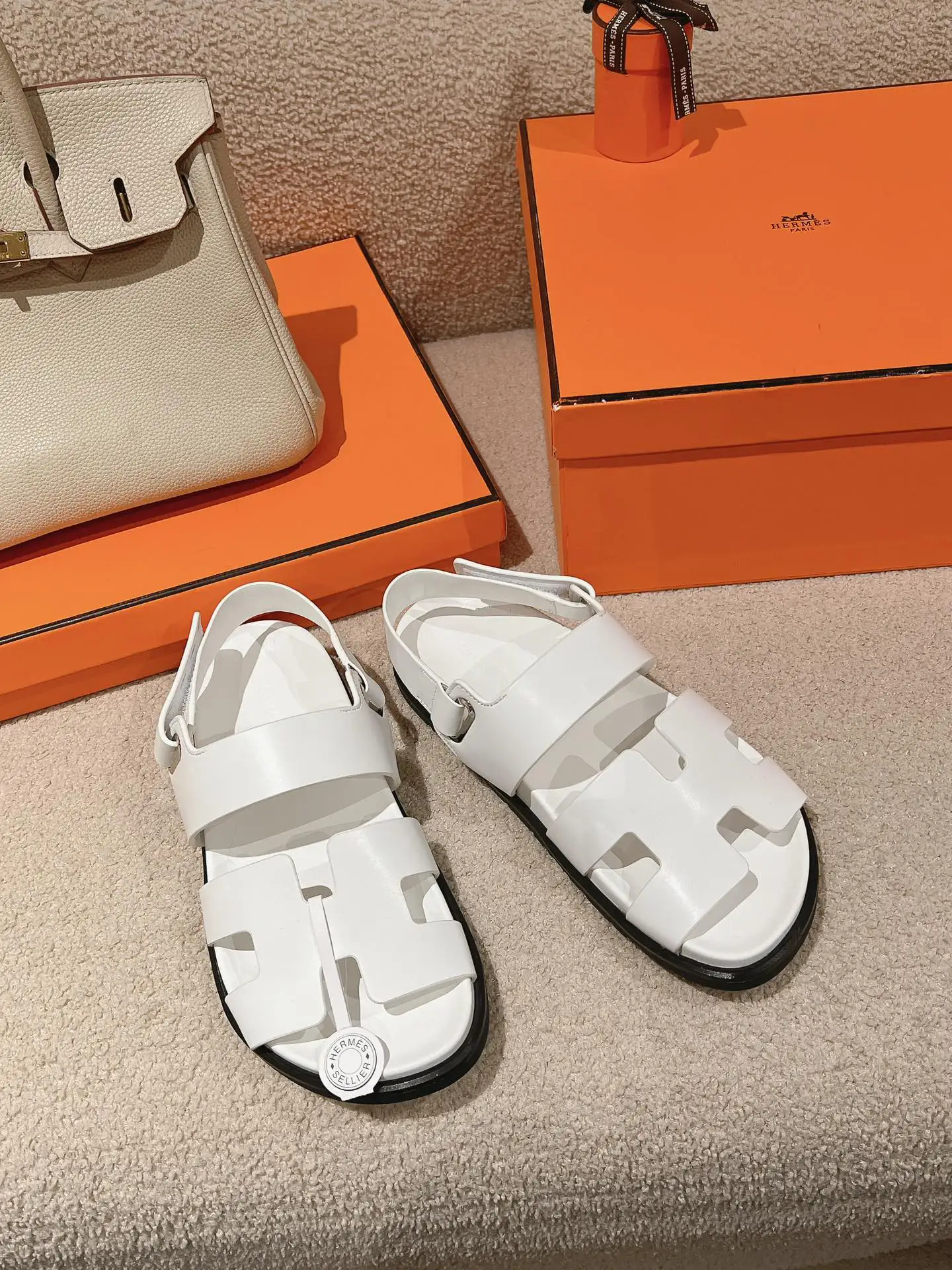 Calfskin Techwear Sandals with Ergonomic Rubber Sole and Adjustable Straps image 1