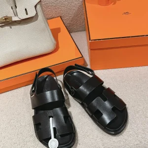 Calfskin Tech-Wear Sandals with Ergonomic Rubber Sole and Adjustable Straps image 1