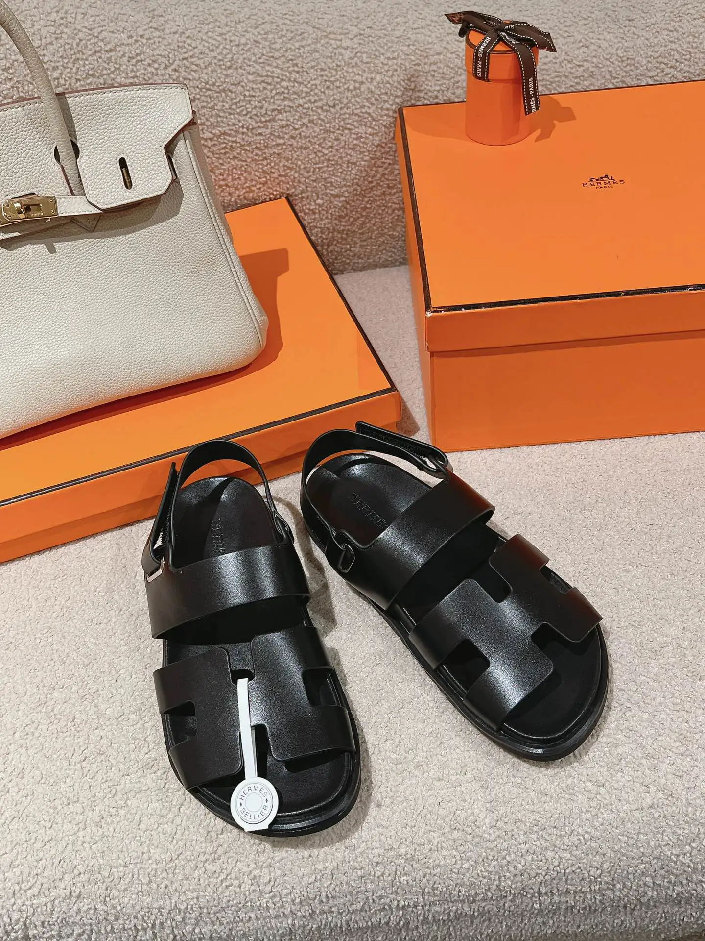 Calfskin Tech-Wear Sandals with Ergonomic Rubber Sole and Adjustable Straps image 1