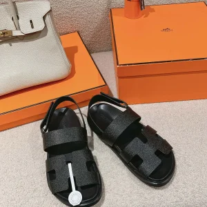 Calfskin Techwear Sandals with Ergonomic Rubber Sole and Adjustable Straps image 1