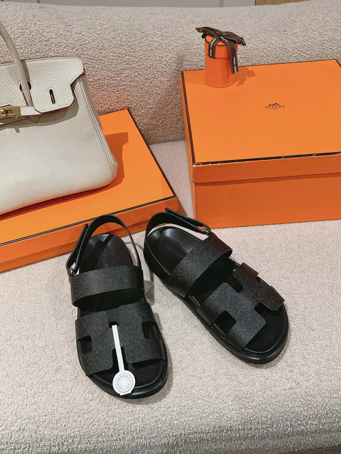 Calfskin Techwear Sandals with Ergonomic Rubber Sole and Adjustable Straps image 1