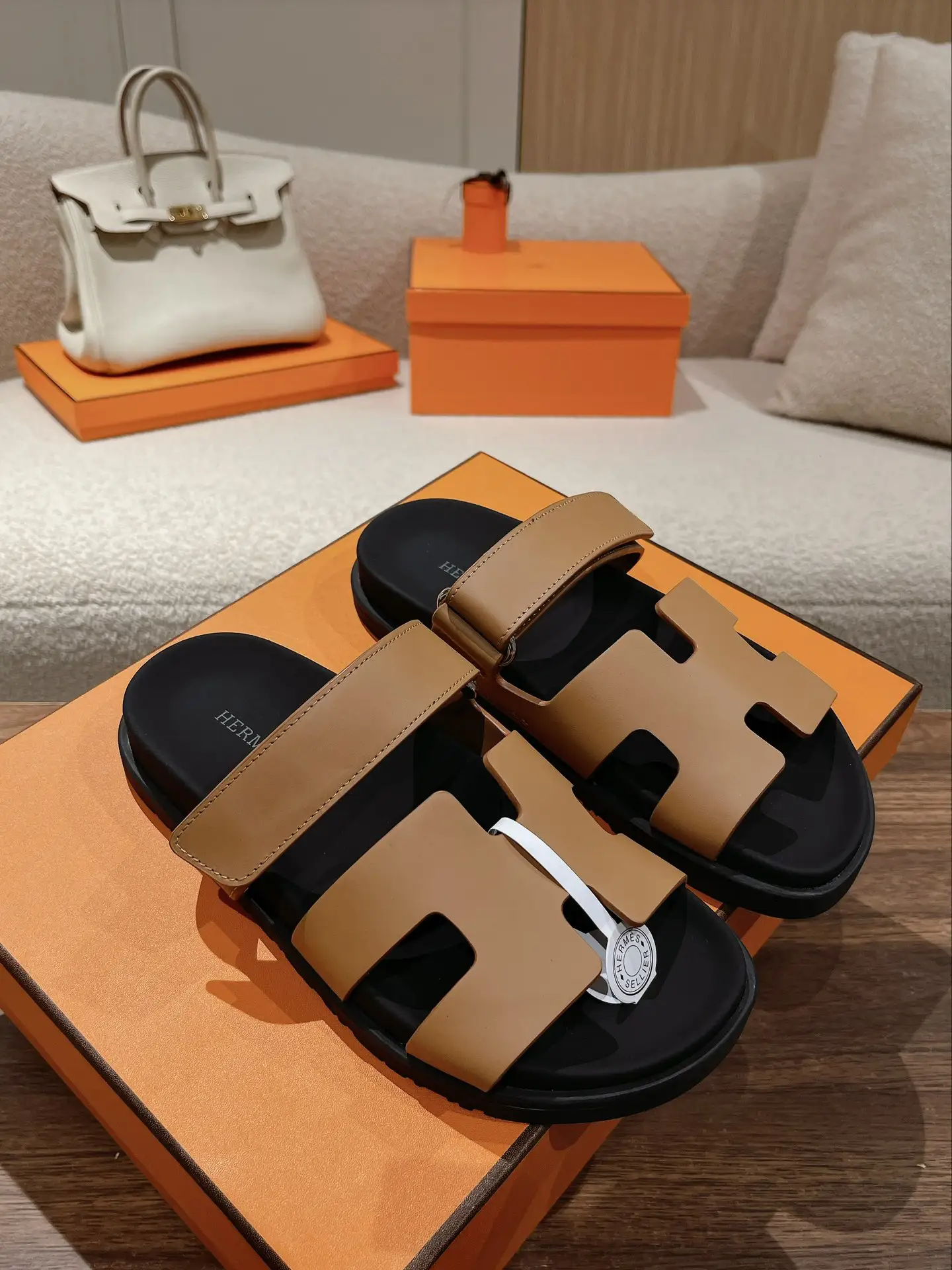 Hermes Unisex Slip-On Sandals image 1