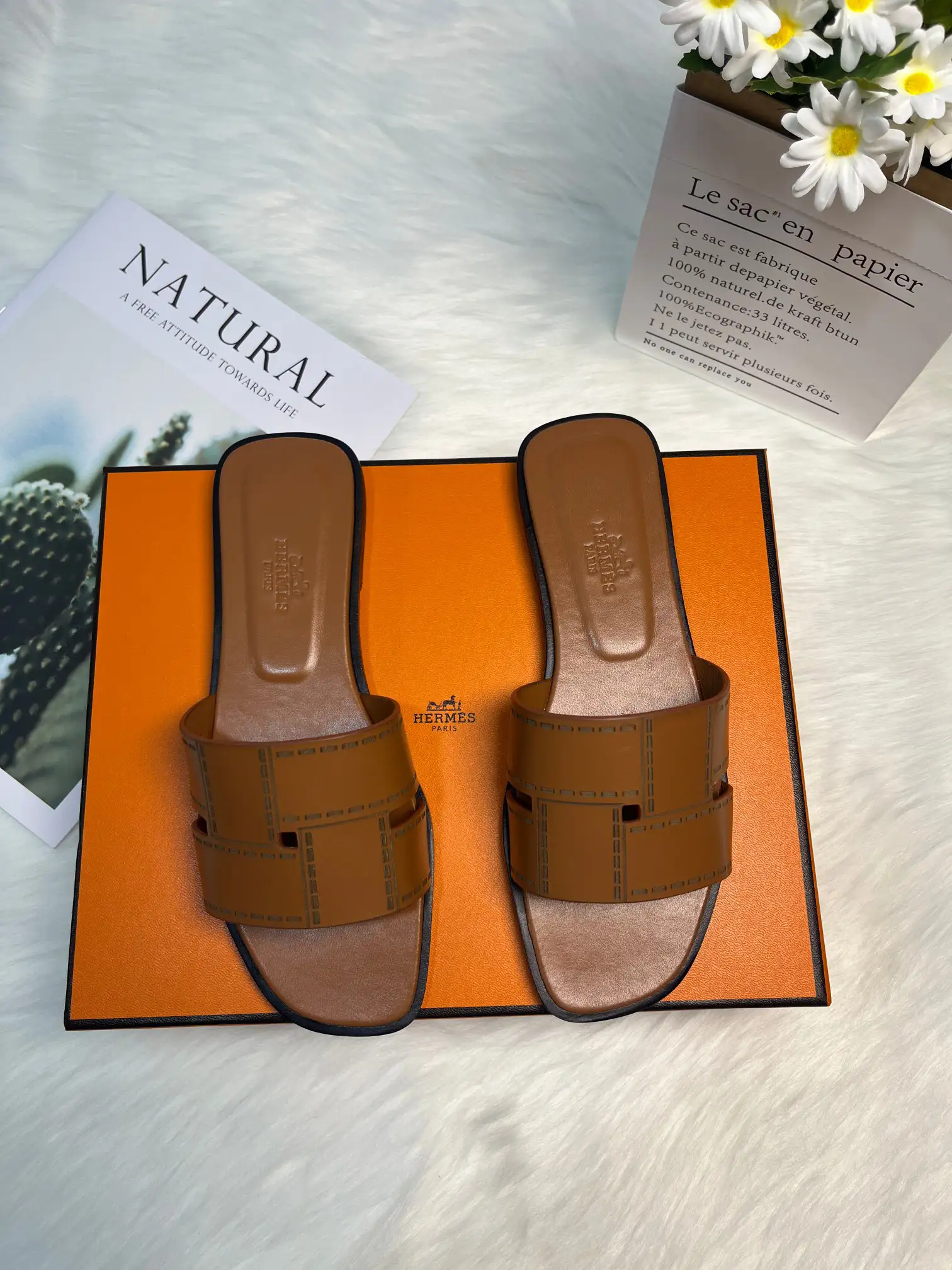 Hermes Handmade Slippers New Color Upgraded Version image 1