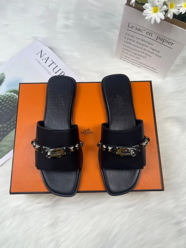 Hermes Handmade Leather Slippers image 1