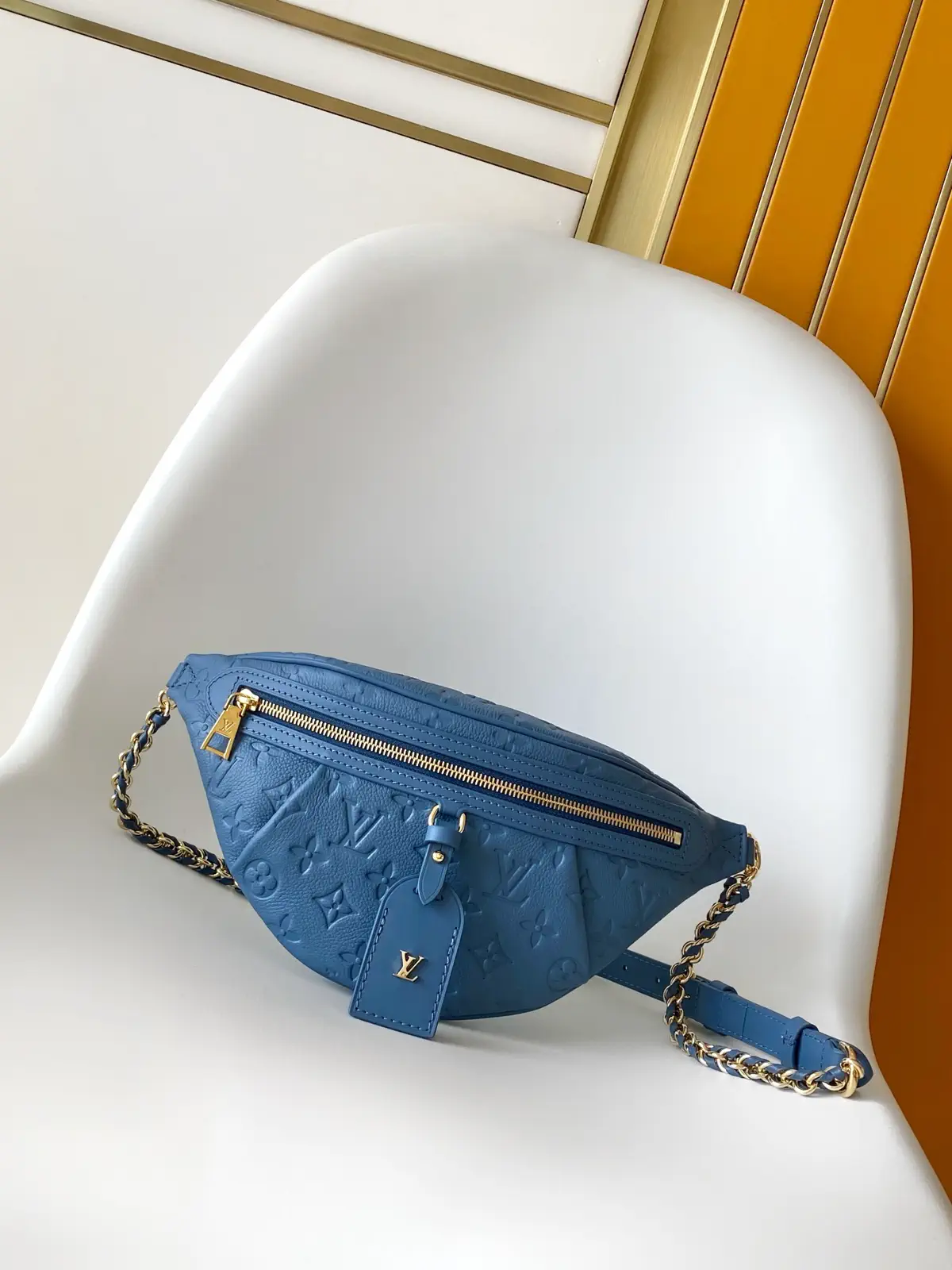 Louis Vuitton Blue Monogram Empreinte High Rise Belt Bag PM image 1
