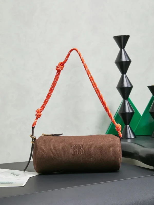 Miu Miu Embroidered Logo Cylinder Crossbody Bag image 1