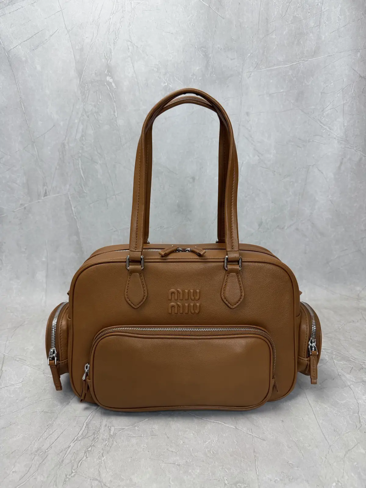 Miu Miu Multi-Pocket Leather Top Handle Bag image 1
