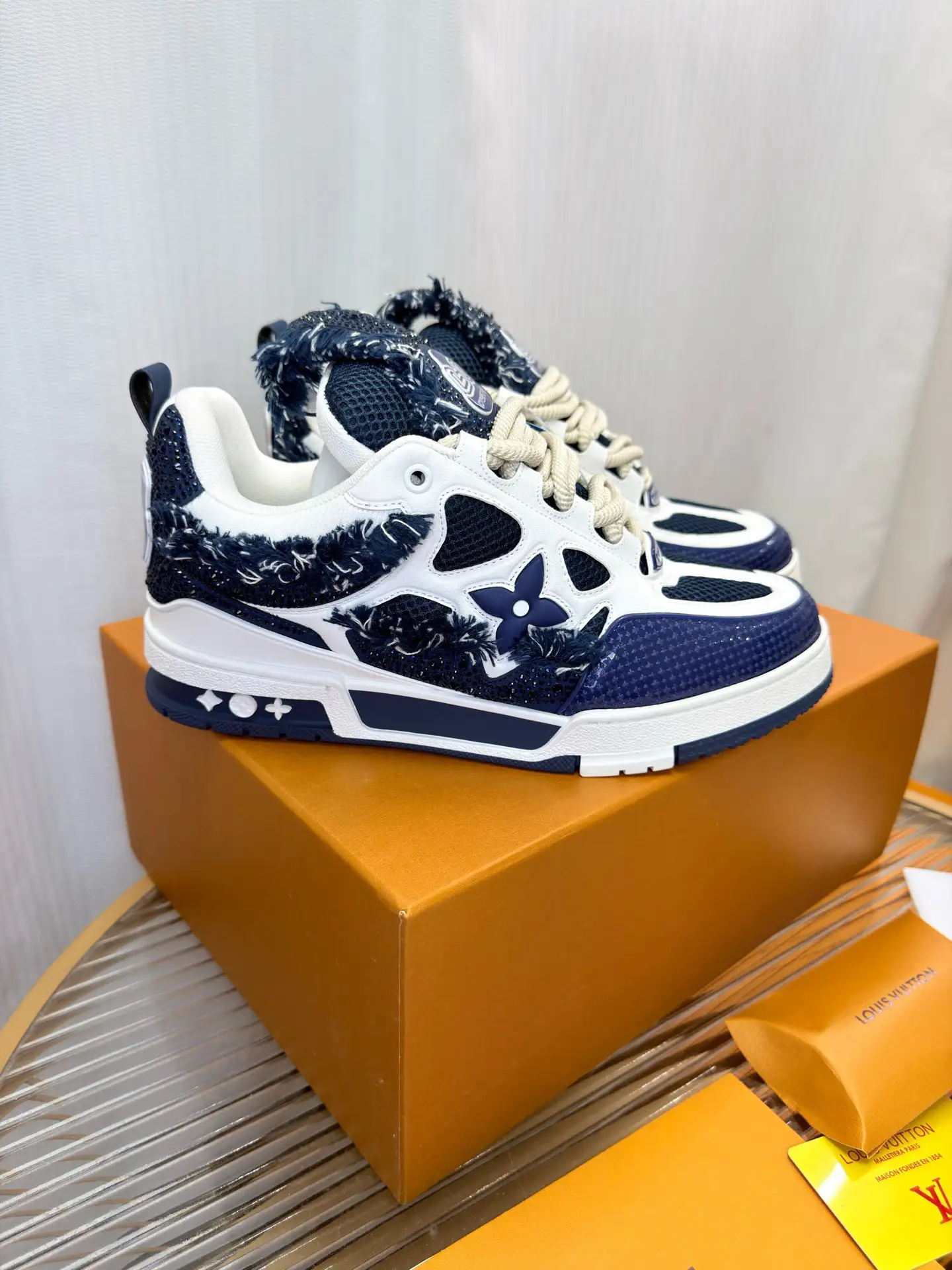 Louis Vuitton Trainer Plum Blossom Crystal Monogram Sneaker image 1
