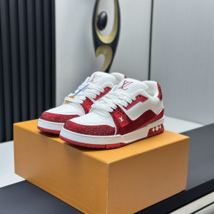 LV Diamond Rhinestone High-Top Sneakers image 1