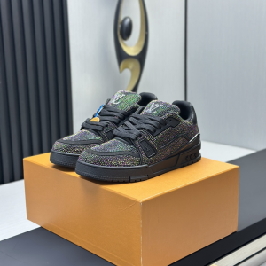 LV Diamond Rhinestone High-Top Sneakers image 1