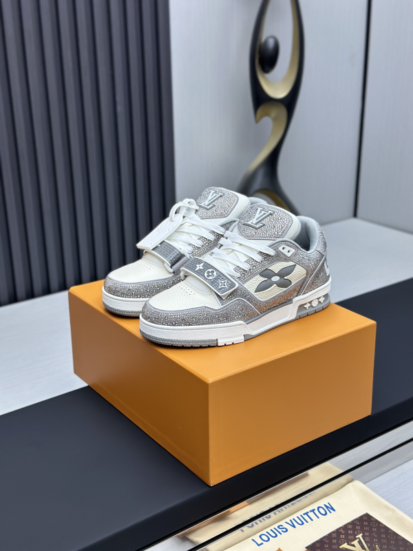 LV Louis Vuitton Diamond Velcro Shoes Top Version image 1