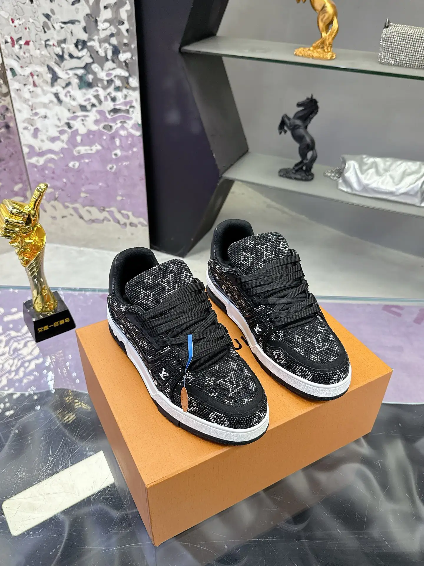LV Trainer Maxi Rhinestone Sneakers New Color image 1