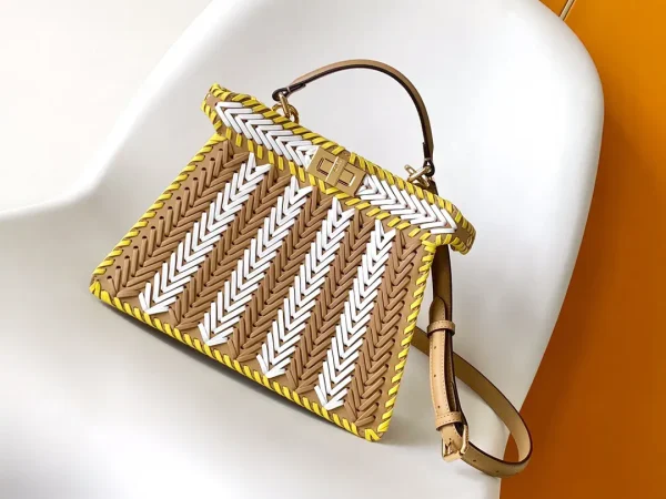 FENDI Woven Peekaboo ISeeU Top Handle Bag image 1