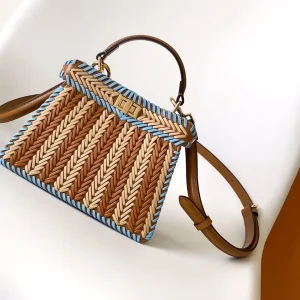 FENDI Woven Peekaboo ISeeU Mini Top Handle Bag image 1