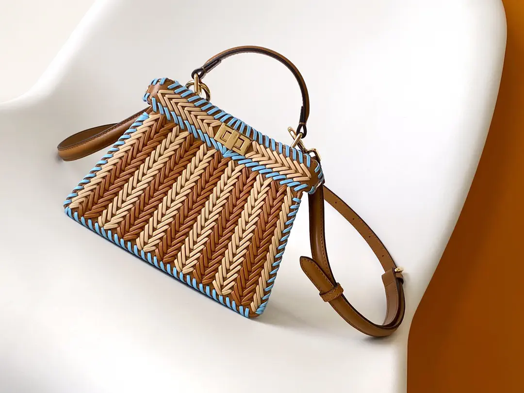 FENDI Woven Peekaboo ISeeU Mini Top Handle Bag image 1