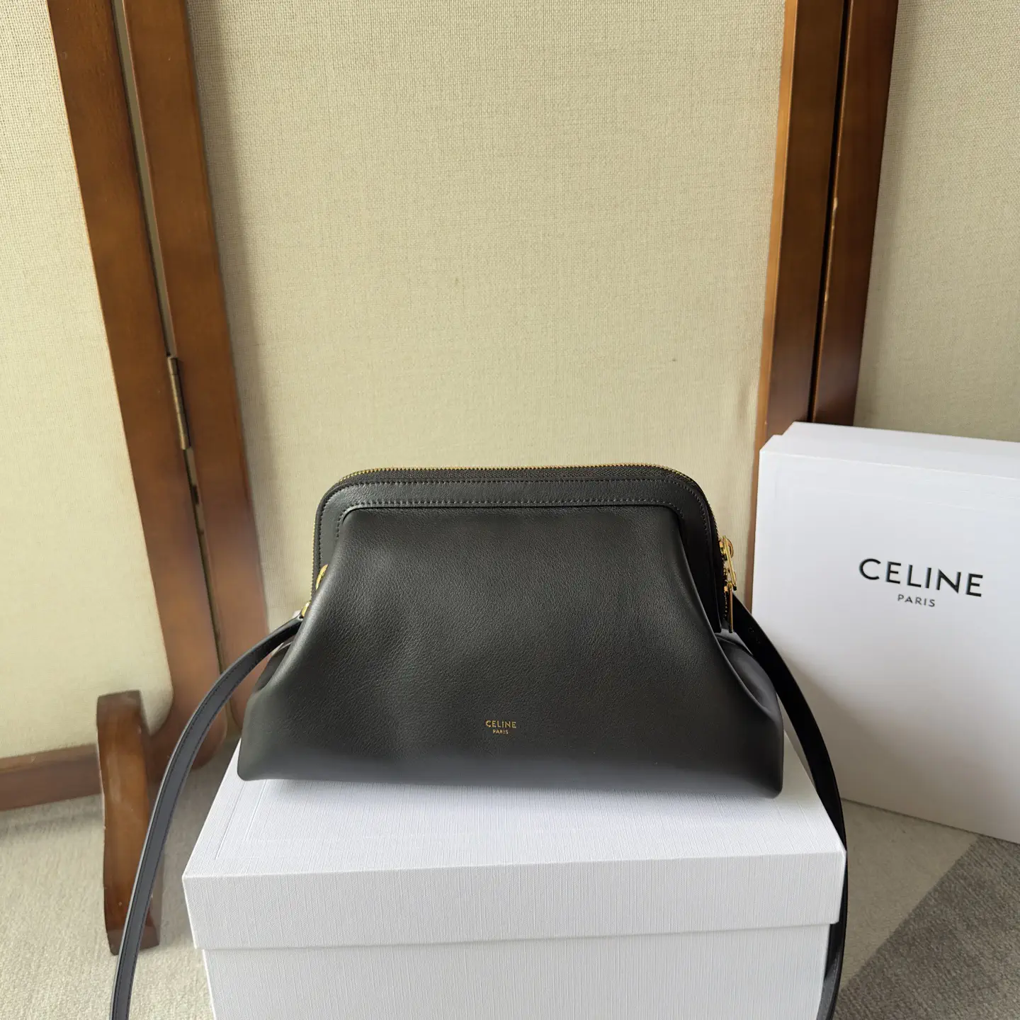 CELINE Black Leather Small DOCTOR Crossbody Bag image 1