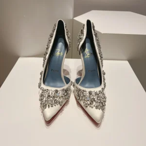 Crystal Embellished Pointed Toe High Heel Pumps image 1