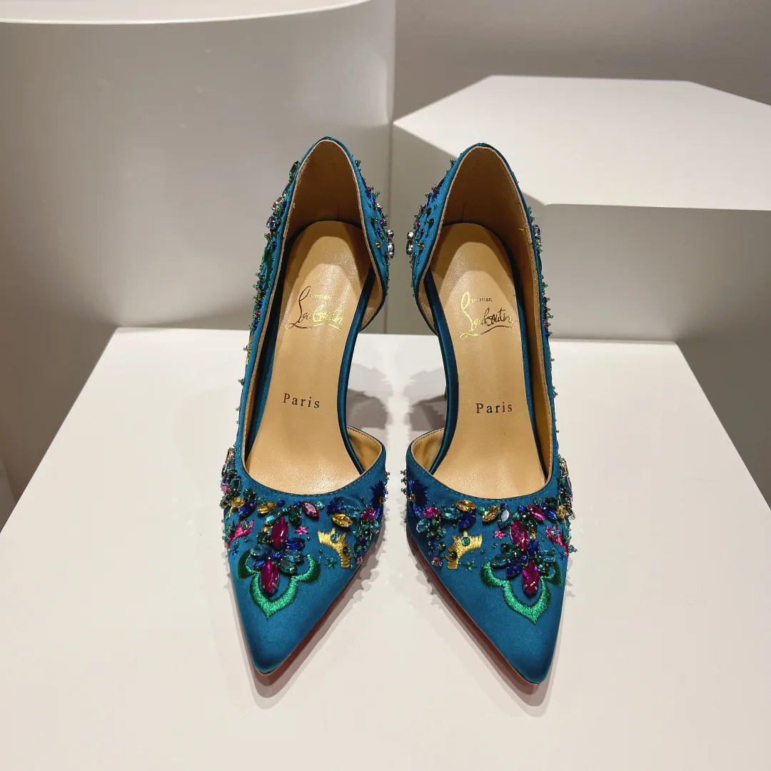 Embellished Pointed Toe High Heel Pumps image 1