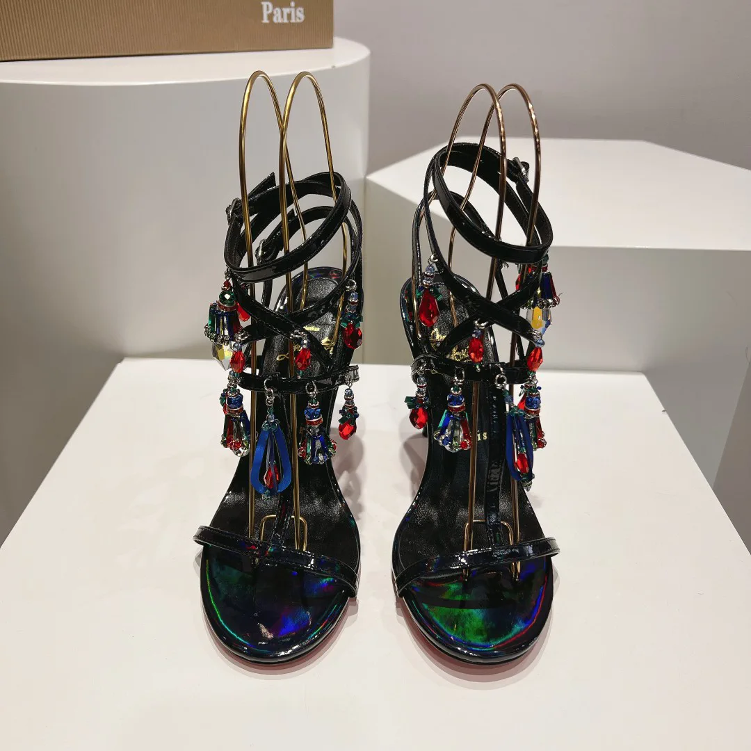 Crystal Tassel High Heel Sandals image 1