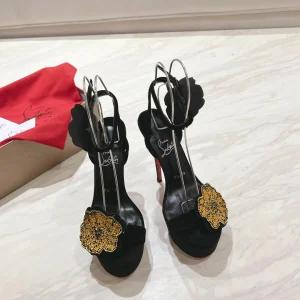 Crystal Flower Decorated Platform High Heel Sandals image 1