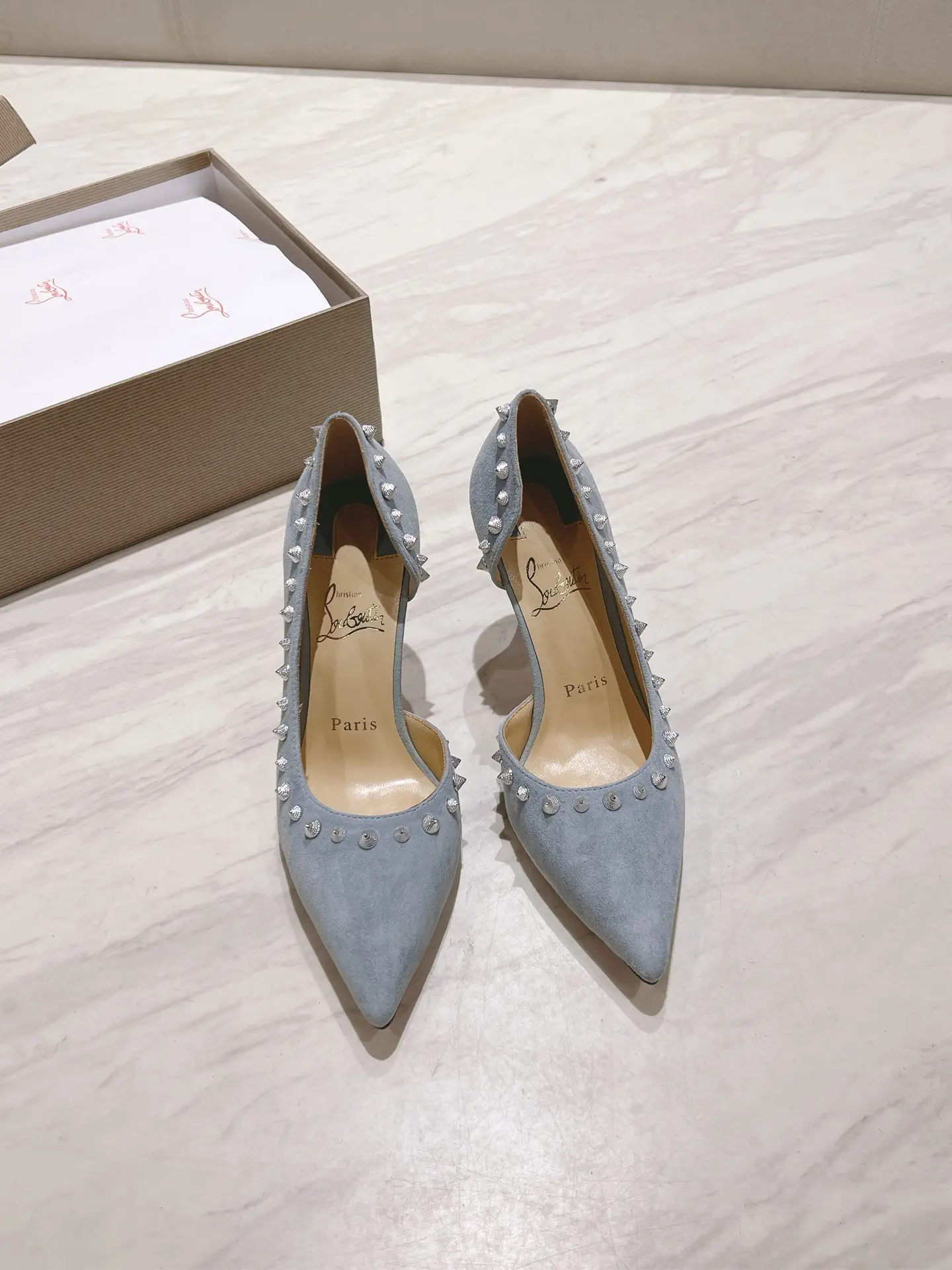 Spiked Pointed Toe High Heel Pumps image 1