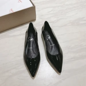 Christian Louboutin Patent Leather Pointed Toe Flat Shoes image 1