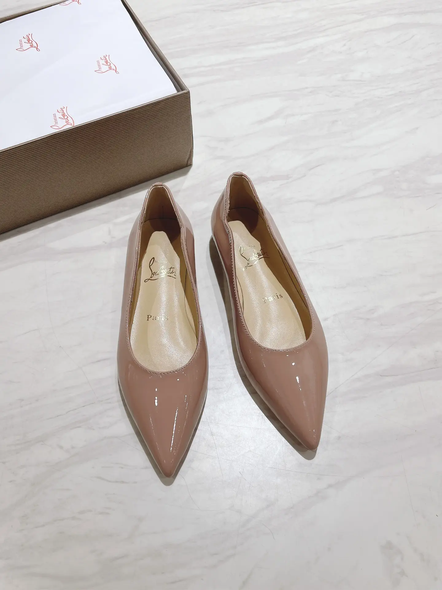 Patent Leather Pointed Toe Flat Shoes image 1