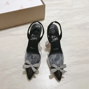 Crystal Bow Slingback High Heel Sandals image 1