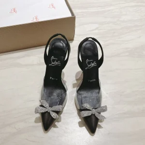 Crystal Bow Slingback High Heel Sandals image 1