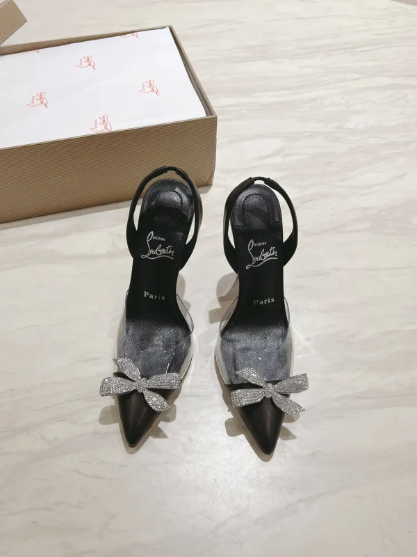 Crystal Bow Slingback High Heel Sandals image 1