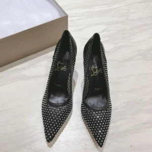 Apostropha Mesh Strass Pointed Toe High Heel Pumps image 1