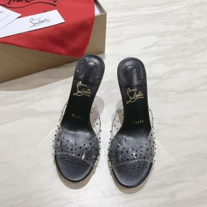 DEGRAQUEEN Crystal High Heel Mules image 1