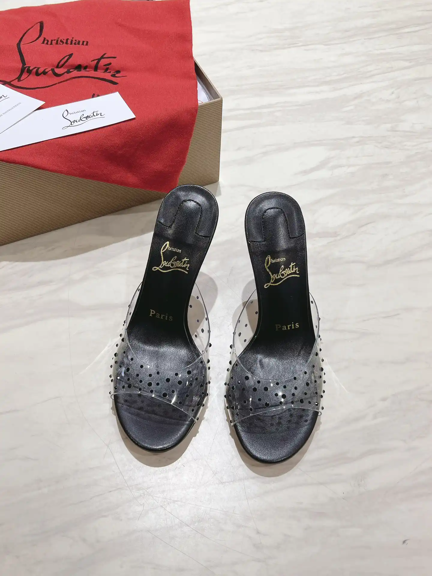 DEGRAQUEEN Crystal High Heel Mules image 1