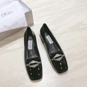 Rhinestone Buckle Patent Leather Mary Jane Flat Shoes image 1