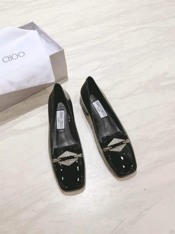 Rhinestone Buckle Patent Leather Mary Jane Flat Shoes image 1