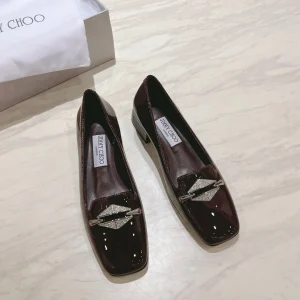Rhinestone Buckle Patent Leather Mary Jane Flat Shoes image 1