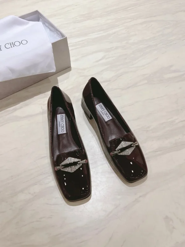 Rhinestone Buckle Patent Leather Mary Jane Flat Shoes image 1