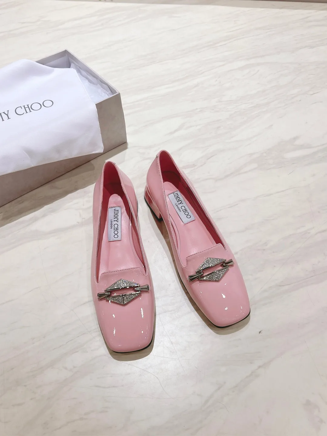 Rhinestone Buckle Patent Leather Mary Jane Flat Shoes image 1