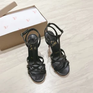 Black Strappy High Heel Sandals image 1