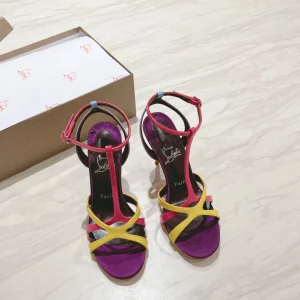 Colorblock Cross Strap High Heel Sandals image 1
