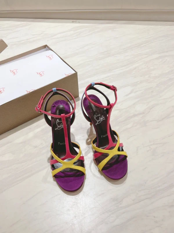 Colorblock Cross Strap High Heel Sandals image 1