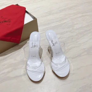 Two-Strap Clear Film High Heel Mules image 1