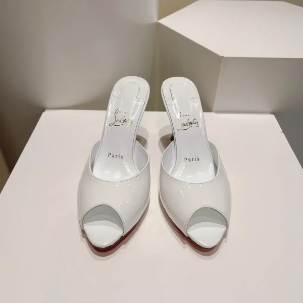 Christian Louboutin Peep Toe High Heel Mules image 1