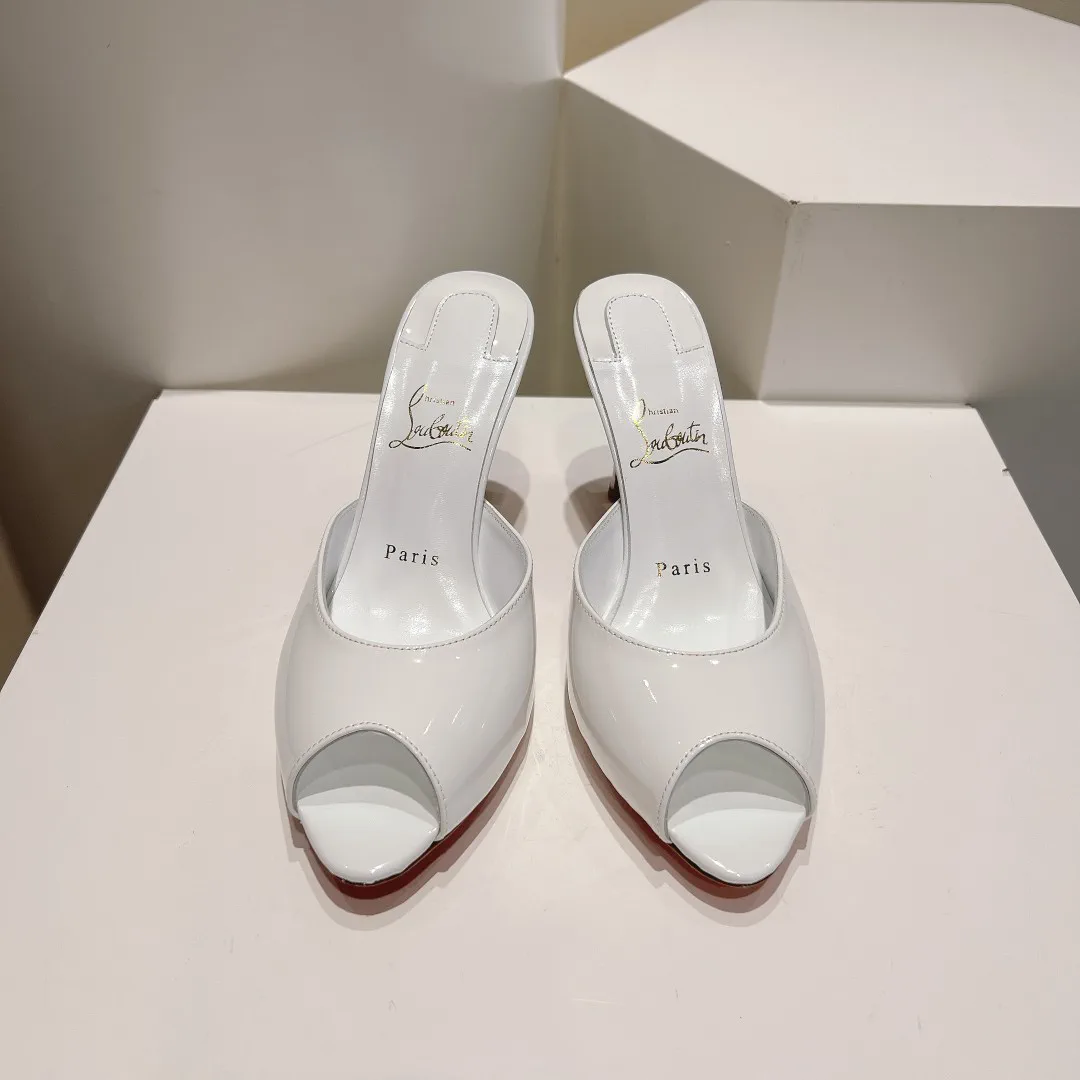 Christian Louboutin Peep Toe High Heel Mules image 1