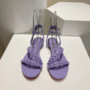 Purple Studded Flat Sandals image 1