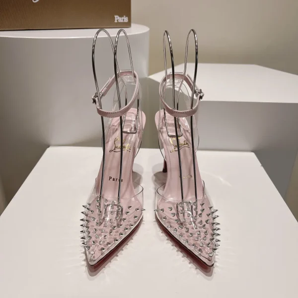 Pointed Toe Stiletto Heel Slingback Shoes with Studs image 1
