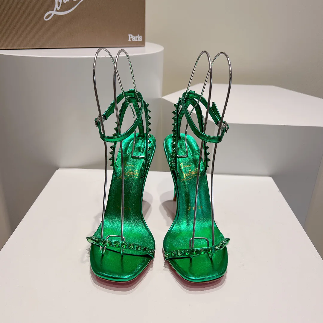 Studded Ankle Strap High Heel Sandals image 1